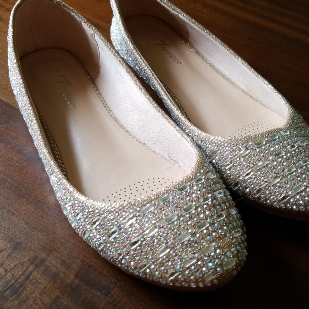 Girls jewelled flats